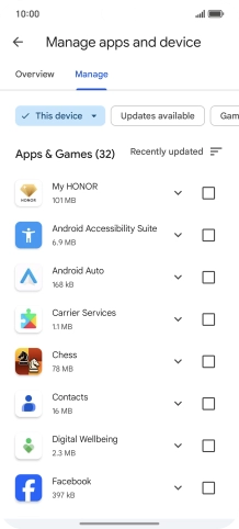Press the required app.