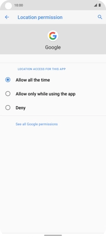 Press the required setting.