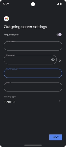 Press the field below 'Port' and key in 25.