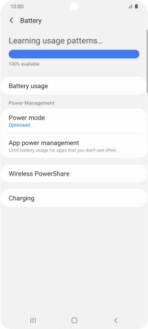 Press Power mode.