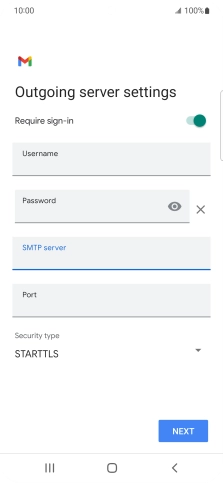 Press the field below 'Port' and key in 25.