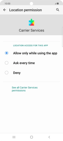 Press the required setting.