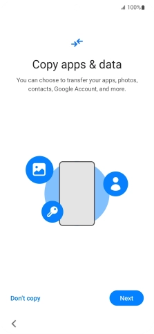You can transfer the contents of another phone to your phone when it's activated for the first time and after a factory reset. When this screen is displayed, your phone is ready to transfer content from another phone.