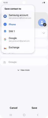 Press the required Google account.